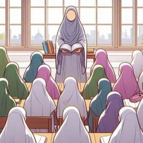 teacher with students